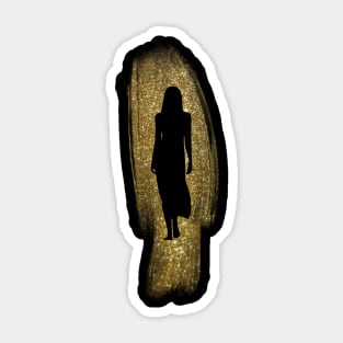 My woman is walking to me.  Live woman walking. Sticker